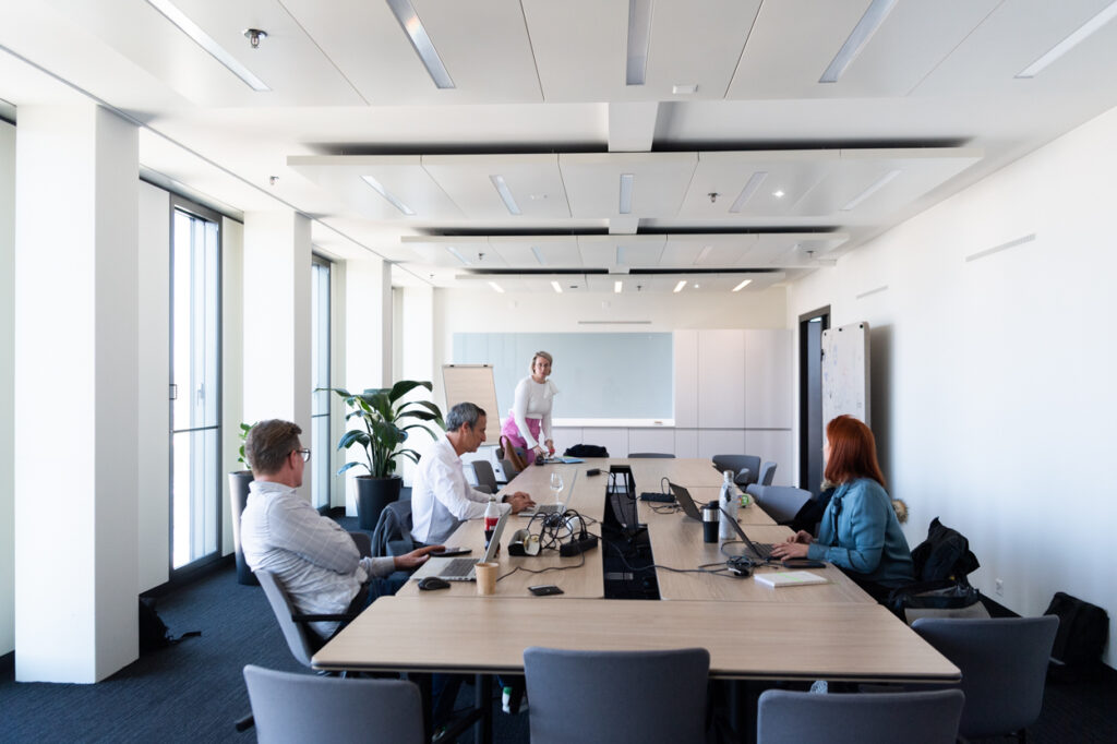 A look inside a bright meeting room